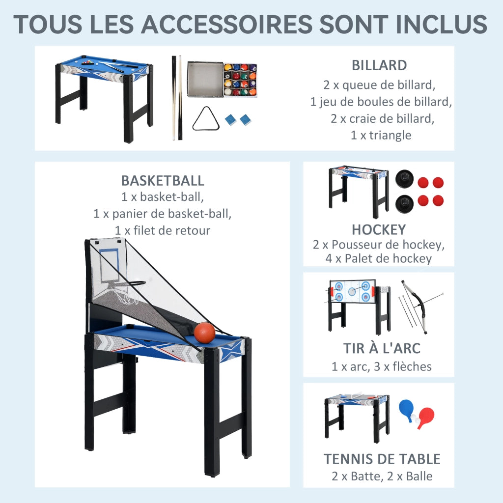 Tavolo da gioco multifunzione 5 in 1 ¨C zephmum ¨C blu