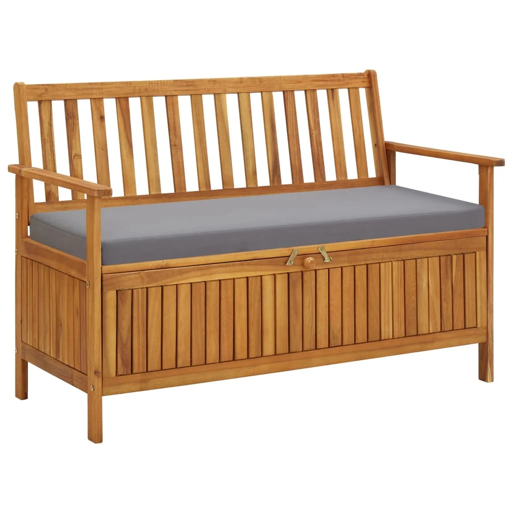 Panca da giardino mobile da giardino per esterni terrazza portaoggetti da giardino 120 x 63 x 84 cm in legno massello di acacia 02_0011802