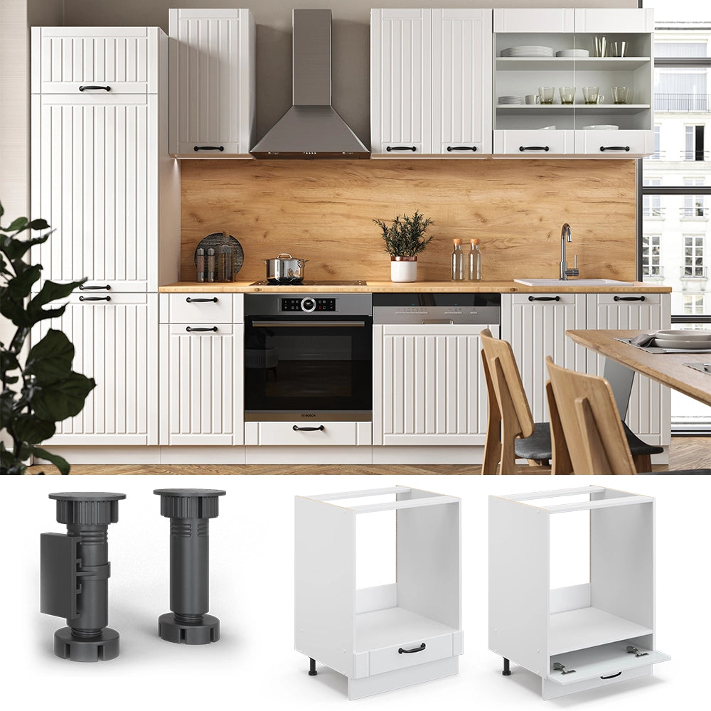 Vicco Mobile per forno da incasso Bianco casa di campagna 60 cm senza piano di lavoro
