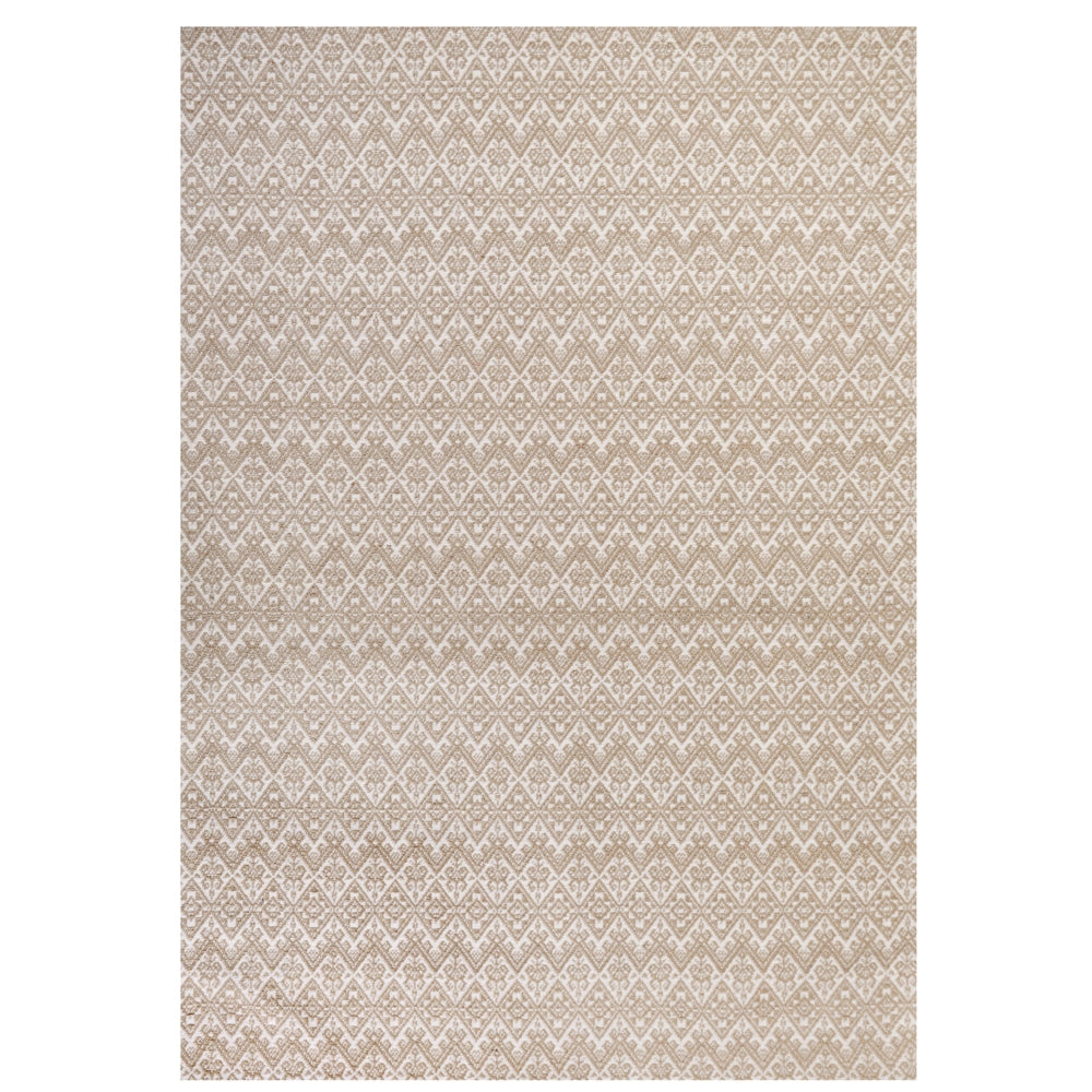 Tappeto area Beige Juta 160 x 230 cm Rettangolare con motivo geometrico a trama piatta Stile Boho Camera da letto Soggiorno