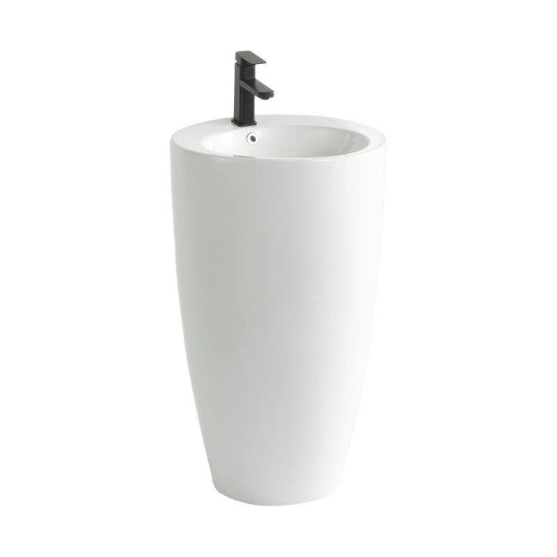 Lavabo freestanding LAV203 in ceramica D 50x86 cm. bianco lucido