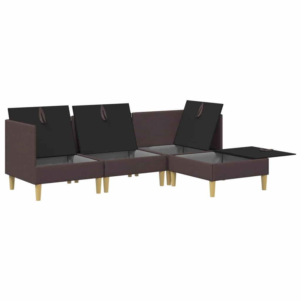 Set di divani modulari con spazio di archiviazione 4 pcs