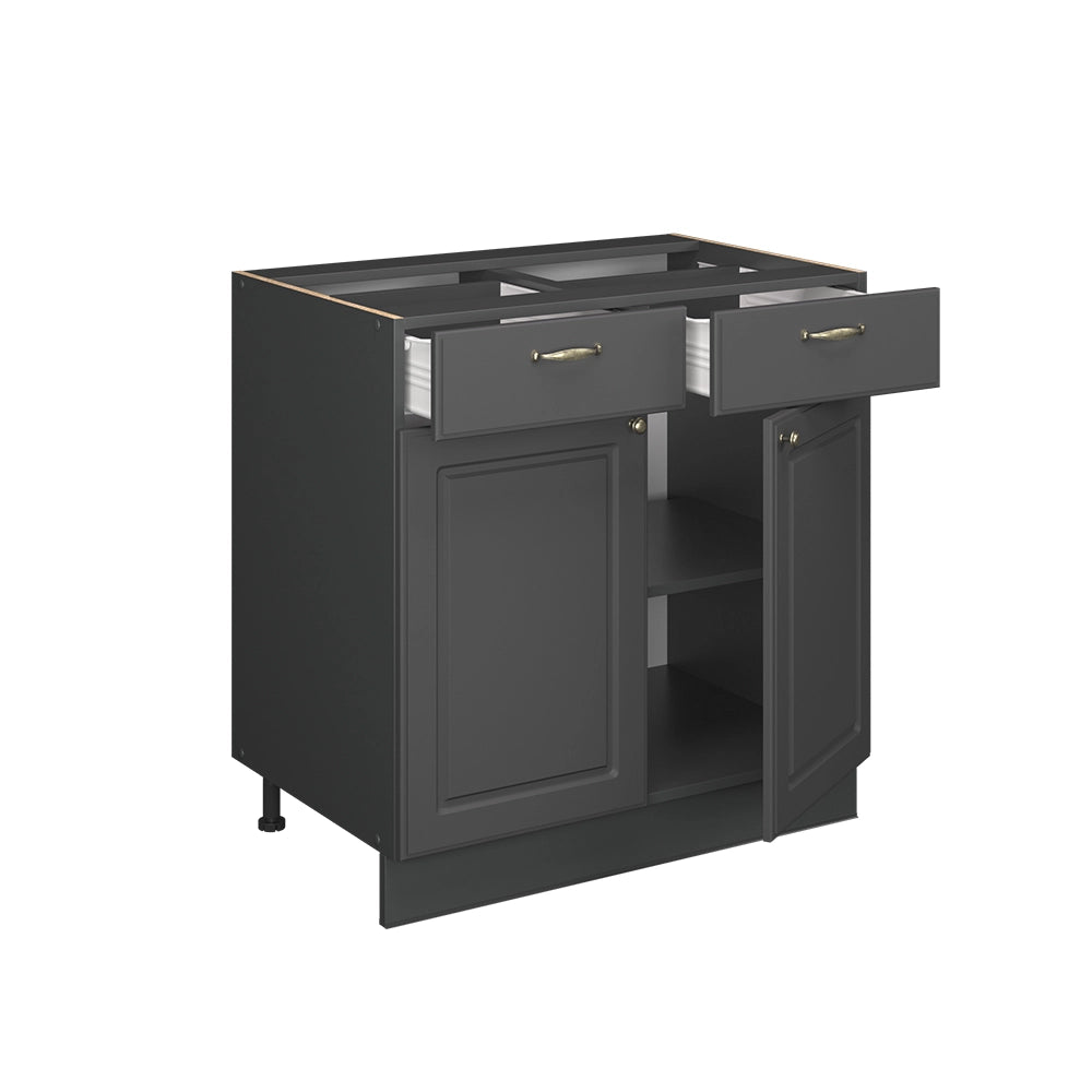 Vicco Mobiletto base per cucina Landhaus antrazit-oro 80 cm , PL Rovere