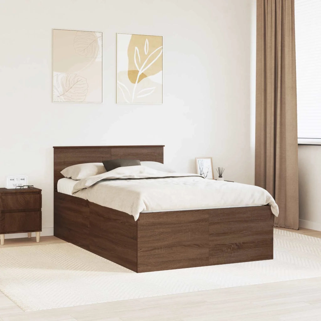 Struttura del letto con testiera Rovere Marrone 120 x 190 cm 3408598