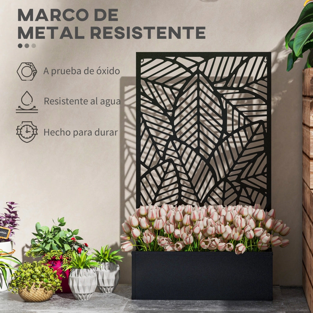 Parete divisoria per piante in metallo ¨C zephmum ¨C 61x23x113 cm nero