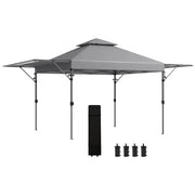 Tonnelle da giardino pieghevole 5x3 m ¨C zephmum ¨C grigio, tessuto oxford, 2 pareti regolabili, con ruote