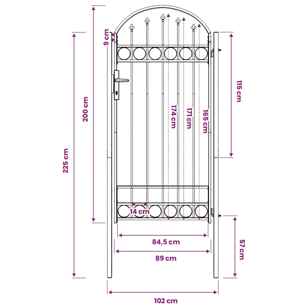 Cancello per recinzione ASSEN 100 x 195 cm CFW5597101
