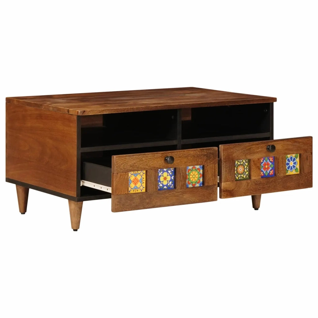 Mobile TV-Credenza per TV Noce 70 x 33 x 46 cm Legno di mango massello