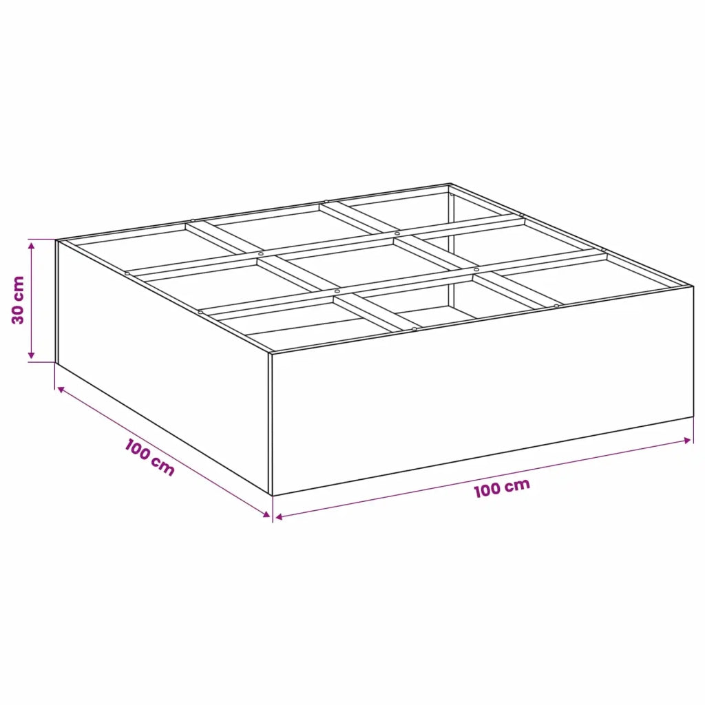 Vaso da giardino Argento 100 x 100 x 20 cm Acciaio zincato 8005741