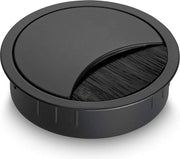 Cassetta per cavi in acciaio inossidabile nero lucido 80 mm - adatta per più cavi - chiusura a spazzola - coperchio rimovibile - altezza circa 21 mm cassetta per cavi