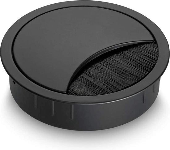 Cassetta per cavi in acciaio inossidabile nero lucido 80 mm - adatta per più cavi - chiusura a spazzola - coperchio rimovibile - altezza circa 21 mm cassetta per cavi