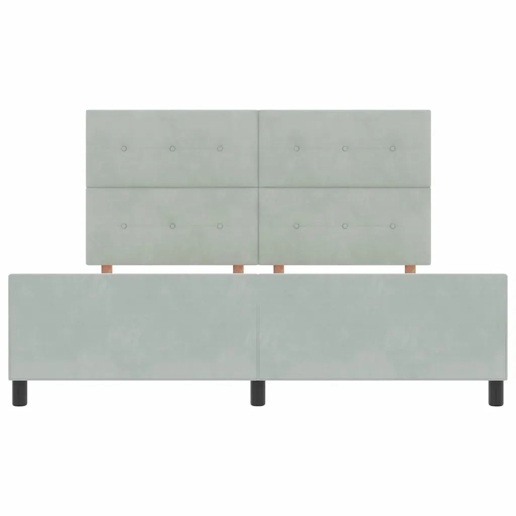Letto a molle con testiera Grigio chiaro 180 x 200 cm Velluto 3344957