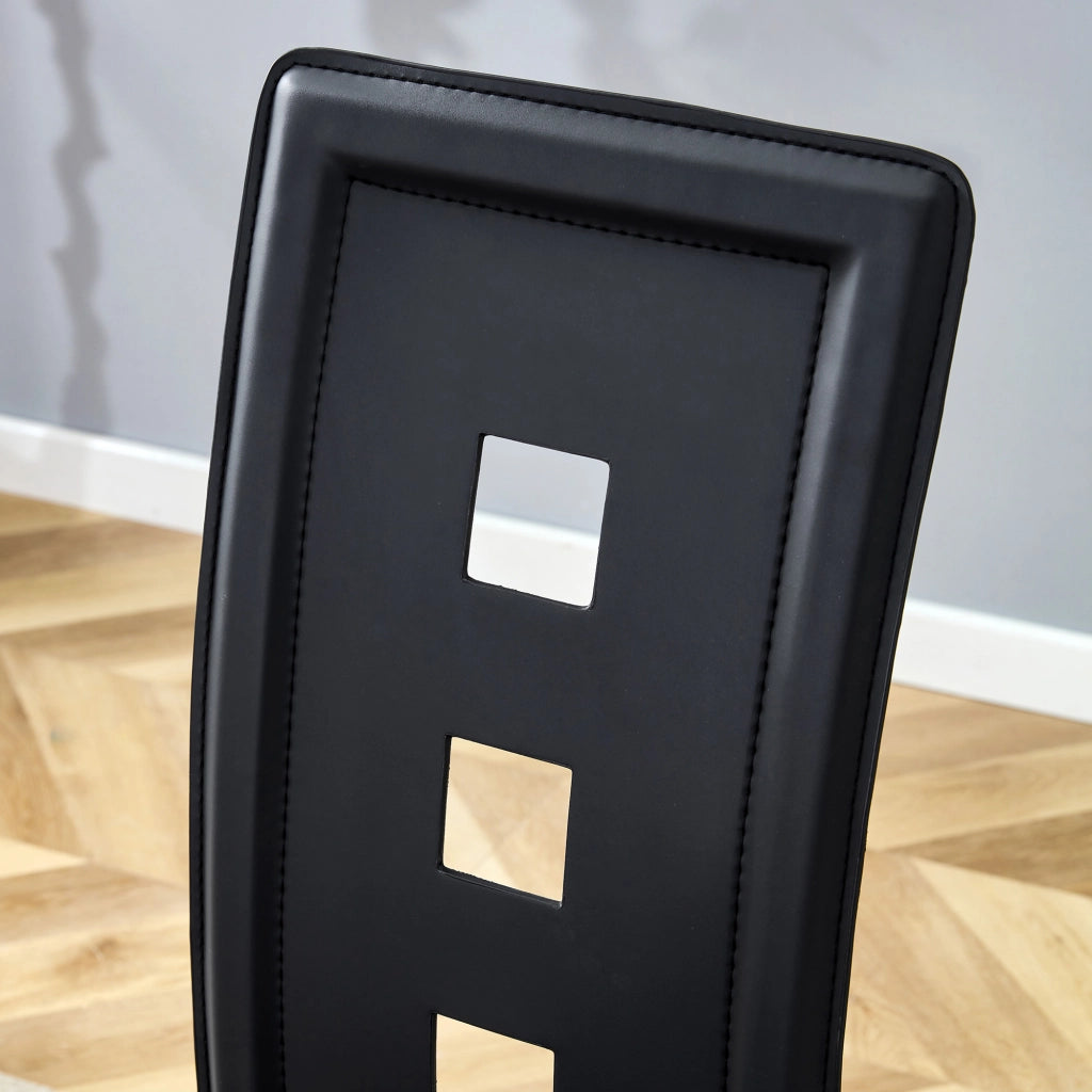 SEDIA DA PRANZO Set da 2 pezzi 102,5 cm PU nero metallo argento