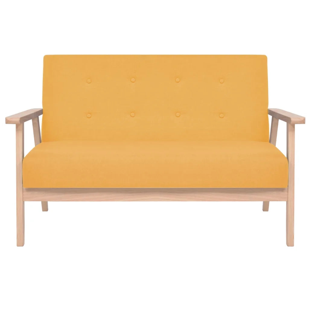 Divano a 2 Posti-Sofa 2 Posti in Tessuto Giallo 781819