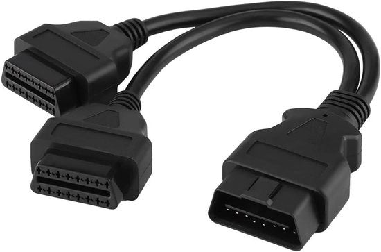 Adattore Y 16-pini OBD2 maschio a doppio femmina, cavo di estensione 31cm