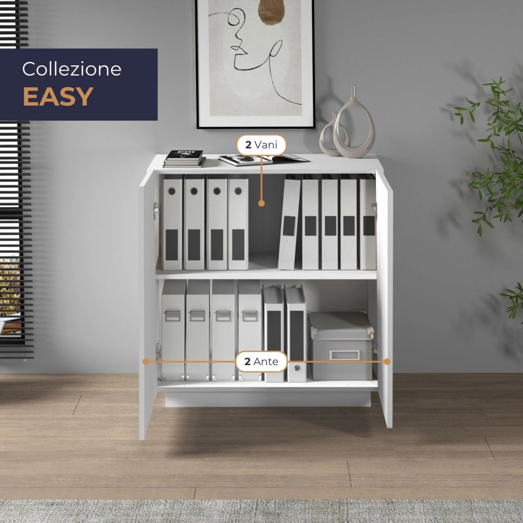 WHOUS Armadio multiuso Easy a 2 ante bianco opaco 79,20x38x86 cm