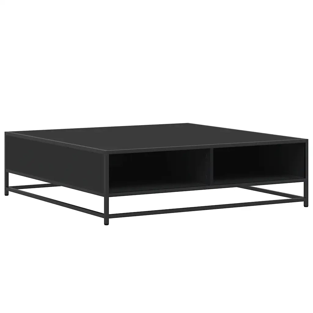 Tavolino Nero 100x100x30 cm Legno in Truciolato e Metallo 848774