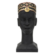 Scultura Africa 5, Nero, Poliresina, 25x25x56 cm