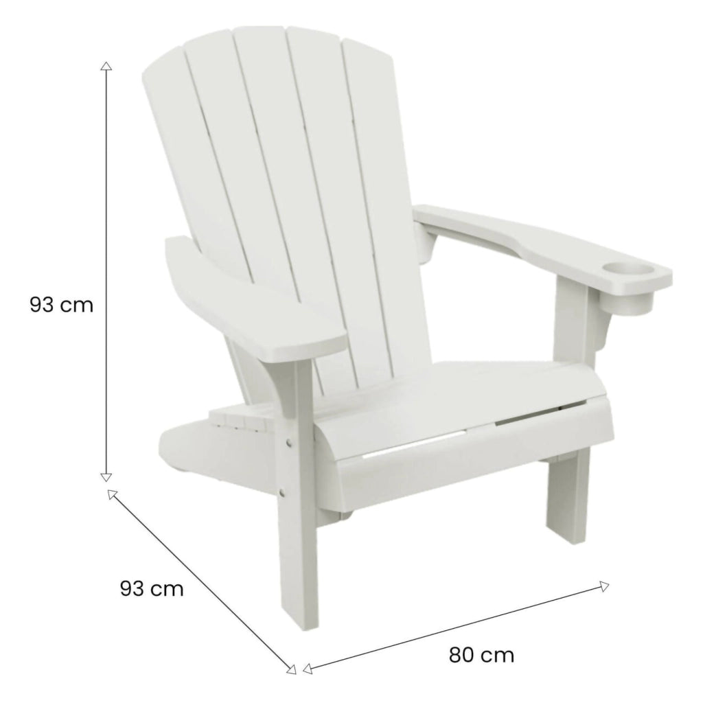 Sedia da esterno Creston, Seggiola da giardino, Seduta outdoor multiuso, Panchina da giardino, 80x93 h93 cm, Bianco