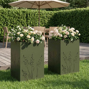Vaso da giardino 2 pz Verde Oliva 50 x 50 x 75 cm 8005771