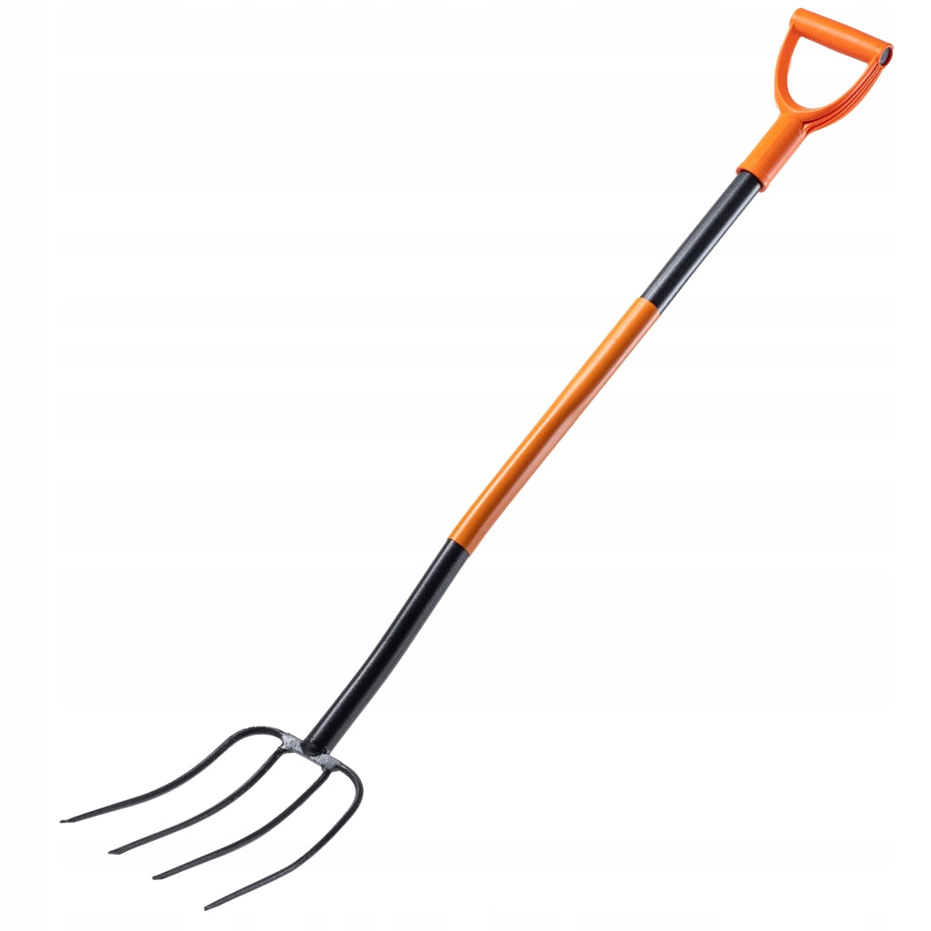 Forca da giardino KADAX a 4 punte in metallo, ergonomica, per fieno e compost, 132 cm