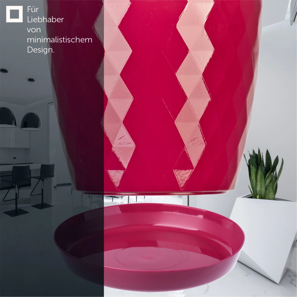 Vaso da fiori in plastica KADAX con supporto, coprivaso, 20 cm, rosa, Kadax