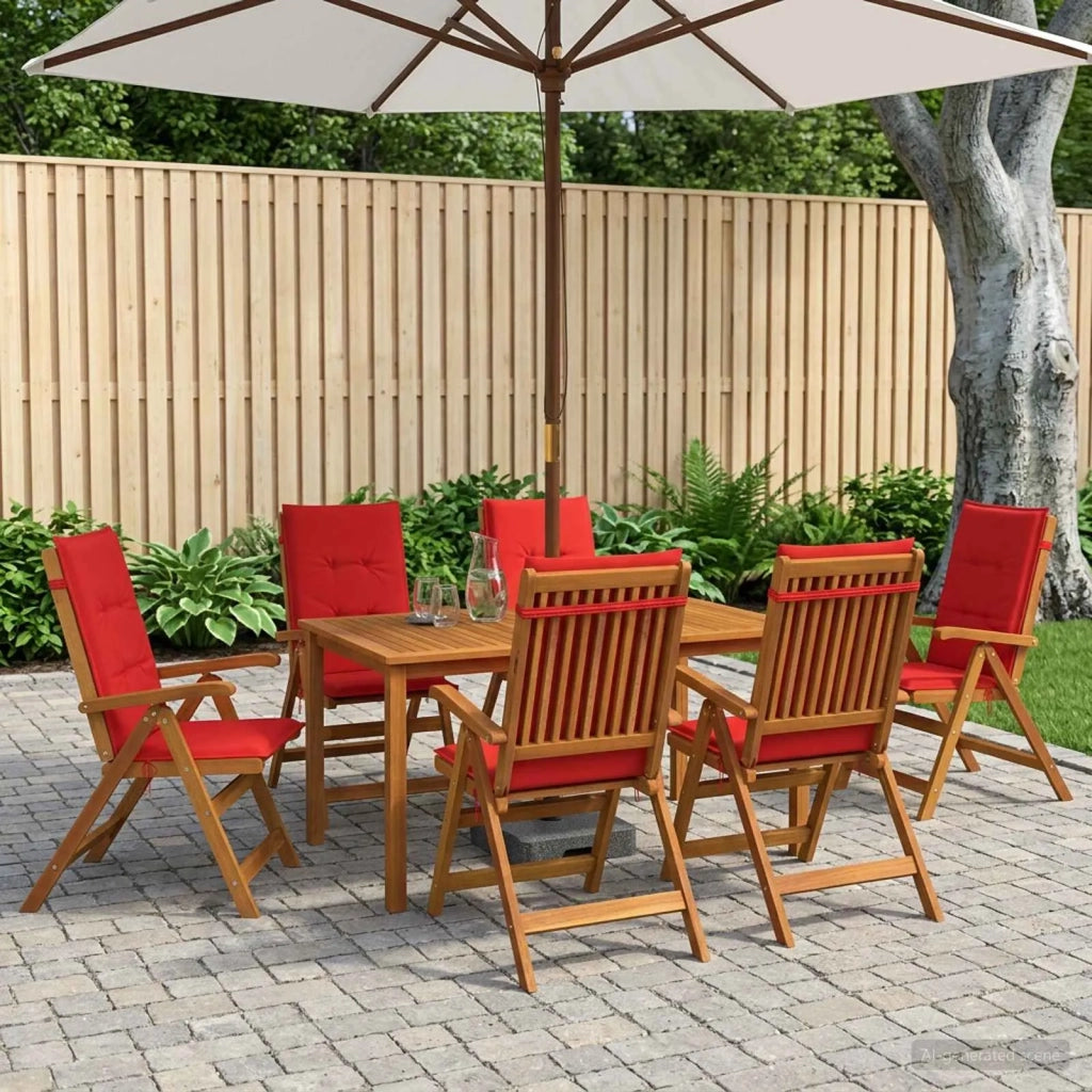 Set da pranzo da giardino 7 pezzi 7 pz Naturale 3434624