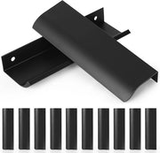 Maniglie per cassetti pieghevoli neri 150 mm - Set da 10 con viti - Maniglie in alluminio per cassetti della cucina e ante