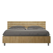 Letto matrimoniale contenitore doppia alzata 160x190 testata dritta con doghe quercia Ankel