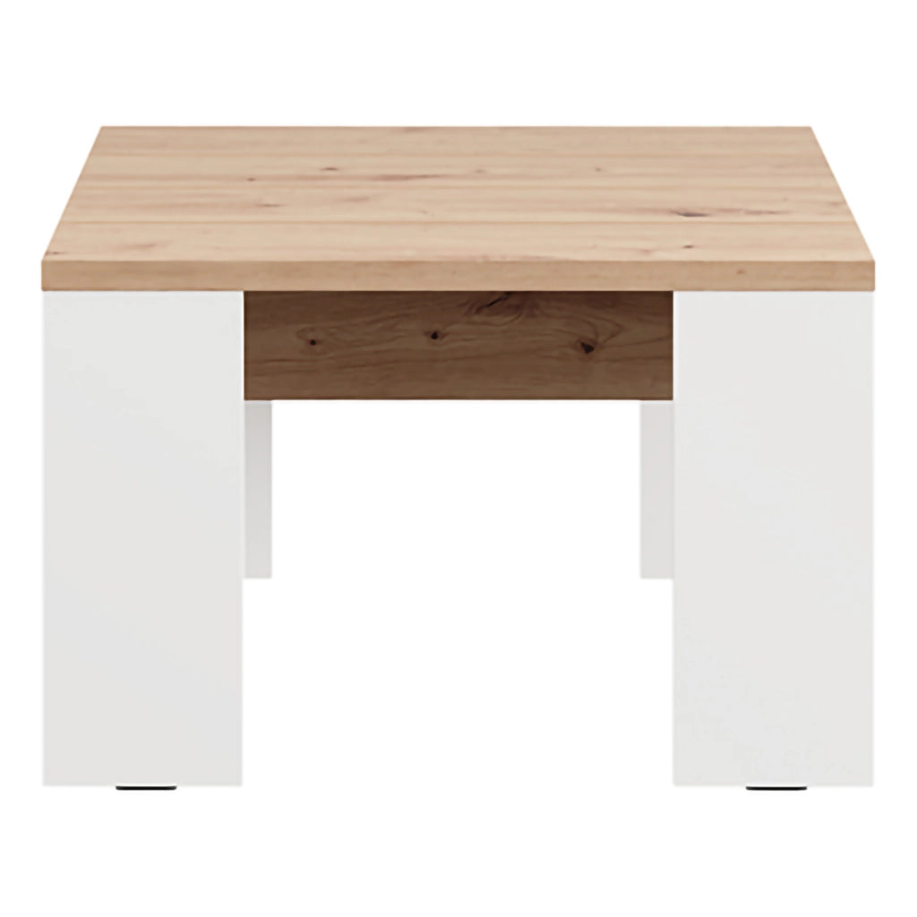 Magre, Tavolino da Salotto Piano Effetto Doghe, 67x67x43h cm Marrone Rovere Nodi