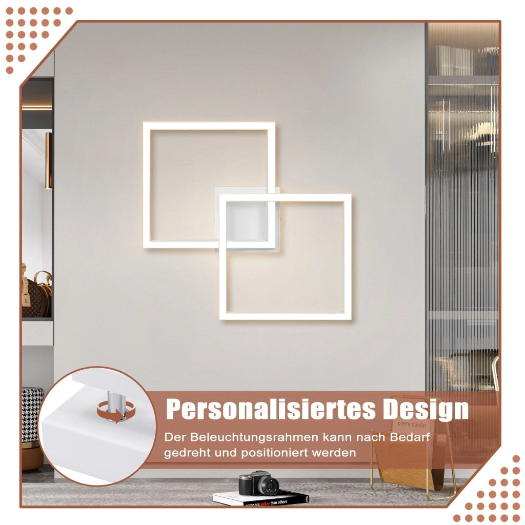 ZMH Lampada da soffitto moderna a LED quadrata nera per soggiorno e cucina 3000K