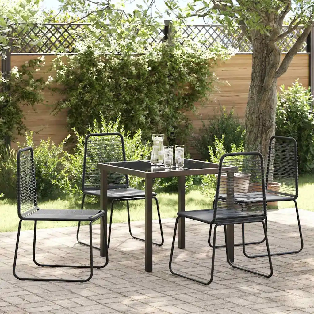 Set da Pranzo per Giardino 5 pcs Nero
