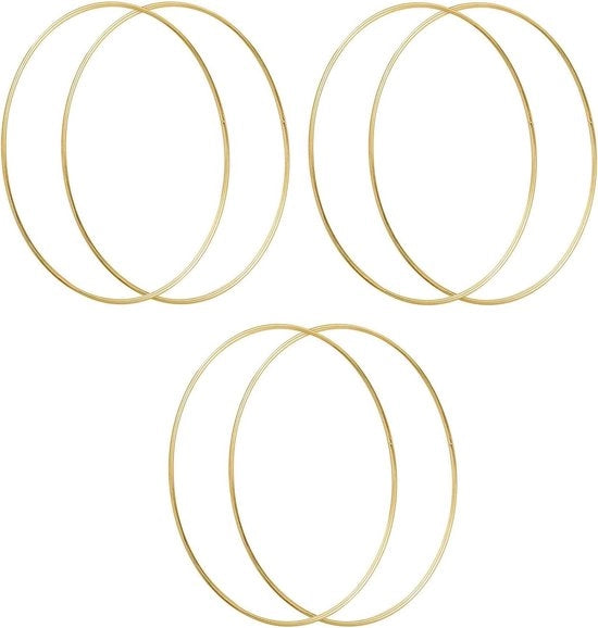 Decorazione di matrimonio a forma di fiore metallico grande, krans macramé con anello dorato, 15 cm