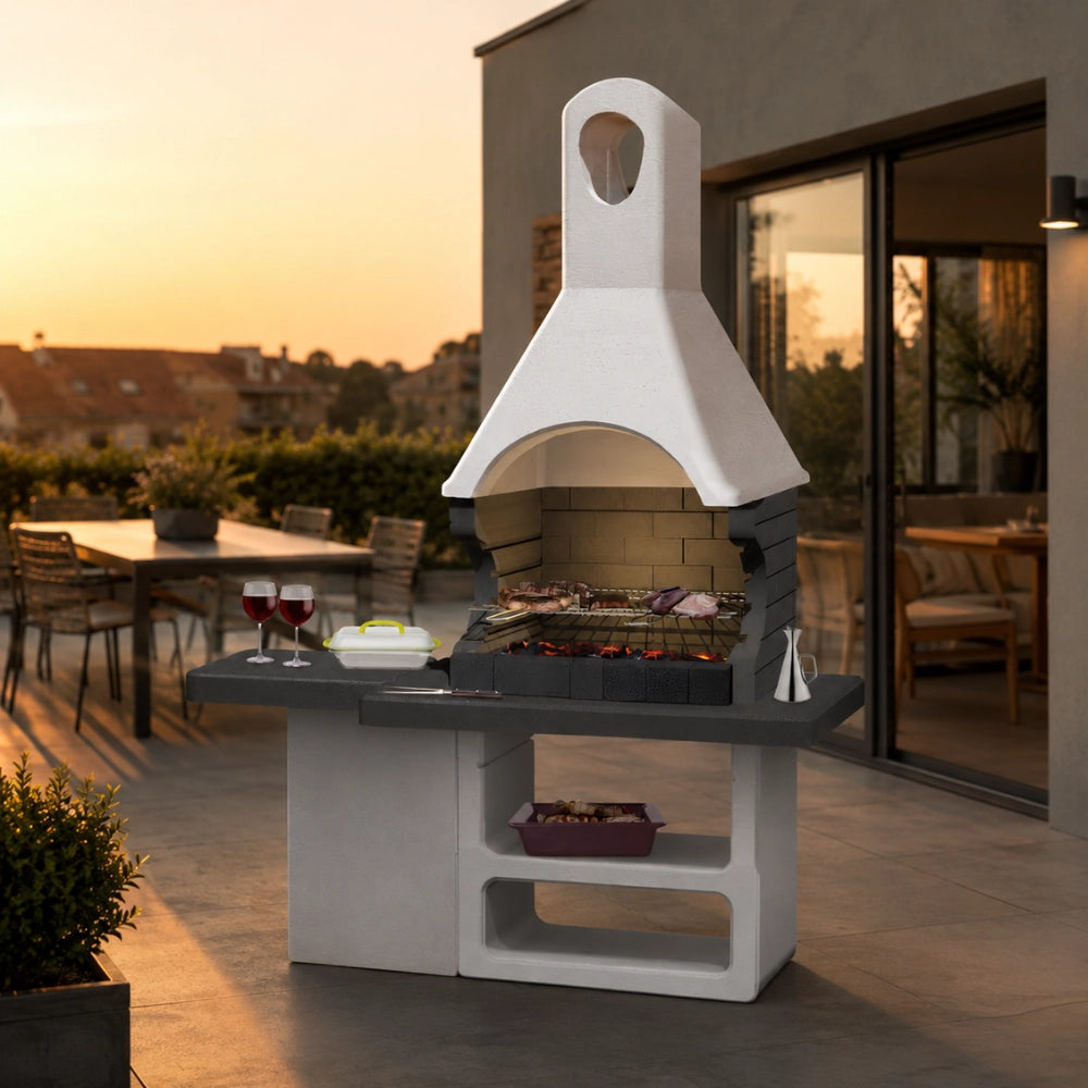 Sarom barbecue ulisse 170 x 64 x 232 cm griglia e ampio tavolo laterale