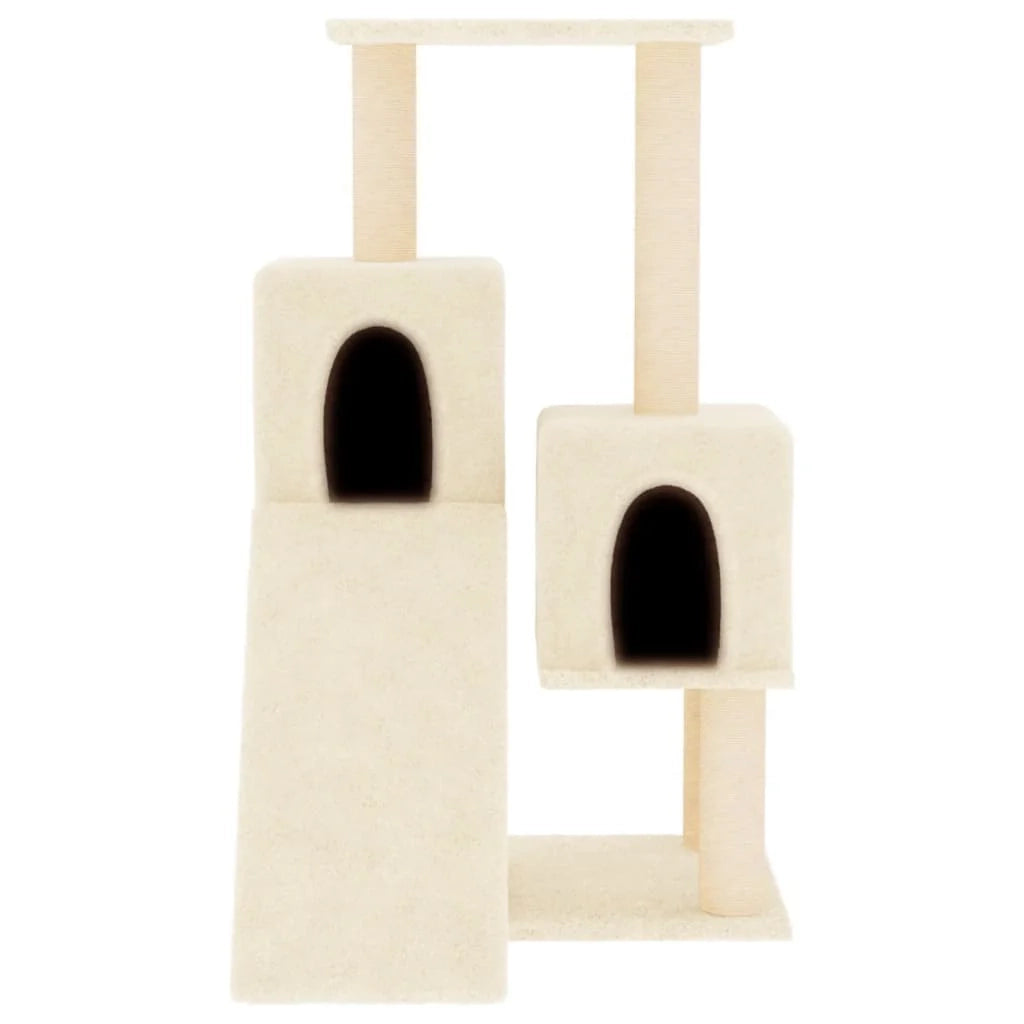 Tiragraffi per gatti torre per arrampicata giocattolo piattaforma per arrampicata con tiragraffi in sisal 82 cm crema 02_0022522