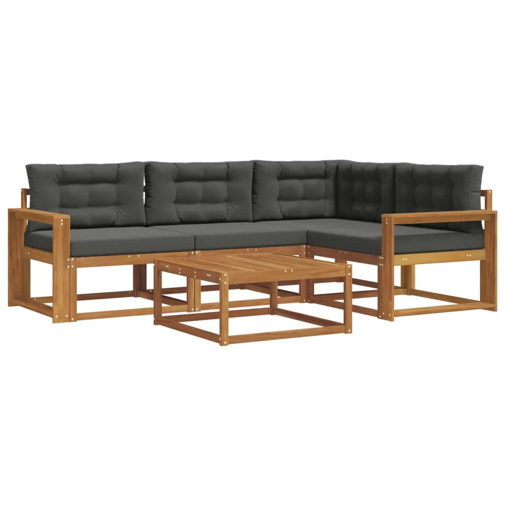 Set di divani da esterno con cuscino 5 pcs Naturale e Antracite 3367550