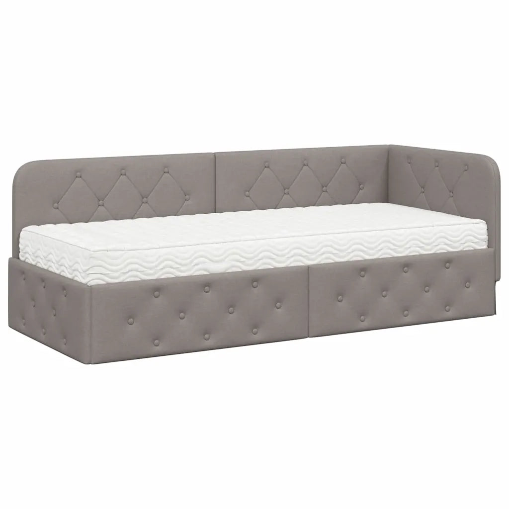 Letto singolo | Letto per adulti | Cornice del letto ad angolo Talpa 80 x 200 cm Tessuto