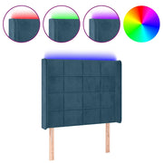 Testiera | Testata a LED Blu Scuro 83x16x118/128 cm in Velluto