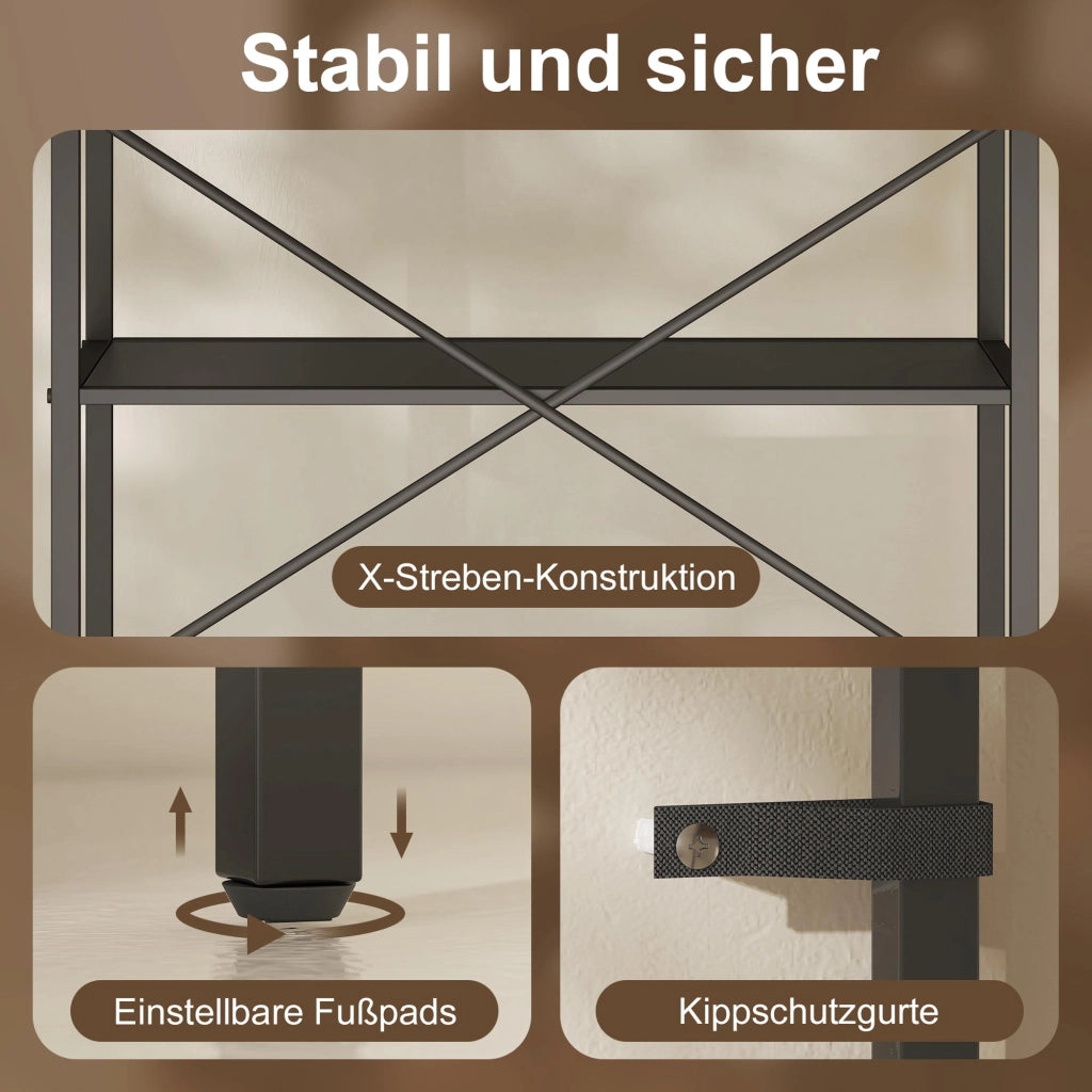 Libreria Industriale con 5 Ripiani ¨C zephmum ¨C Nero 60x30x170.5 cm