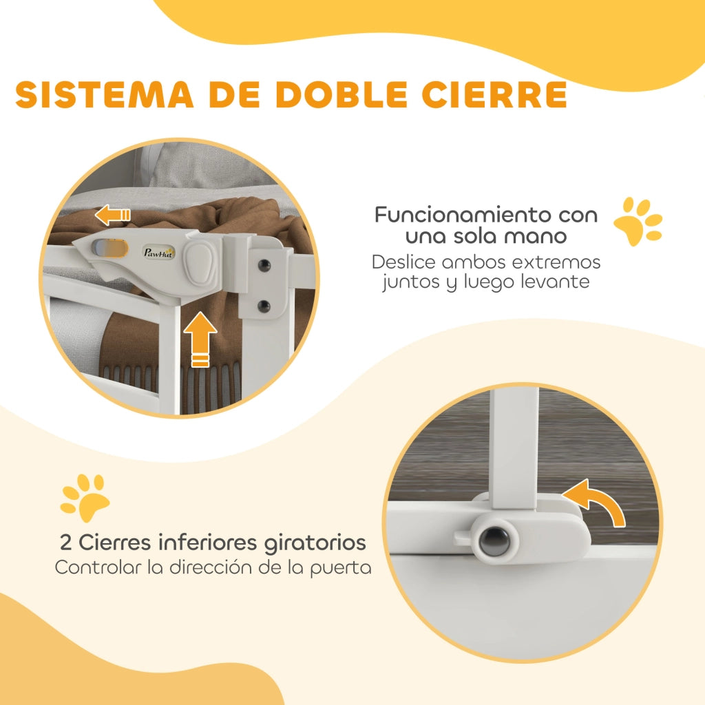 Cancelletto di Sicurezza per Cani 74-100 cm ¨C Xylo ¨C Montaggio a Pressione Bianco