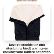 Dikke deken per rolstoel, con chiusura a cerniera, coprente, per protezione del basso ventre, accessori per pazienti anziani, colore nero