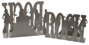 Set 2 Portariviste in metallo rock tortora