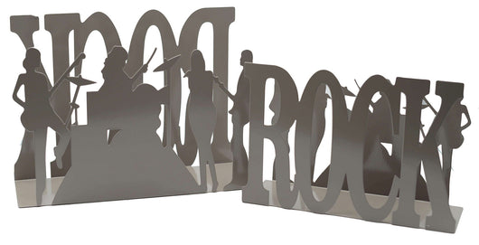 Set 2 Portariviste in metallo rock tortora