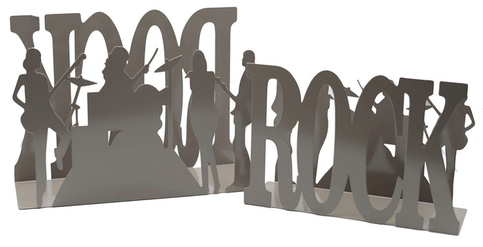 Set 2 Portariviste in metallo rock tortora