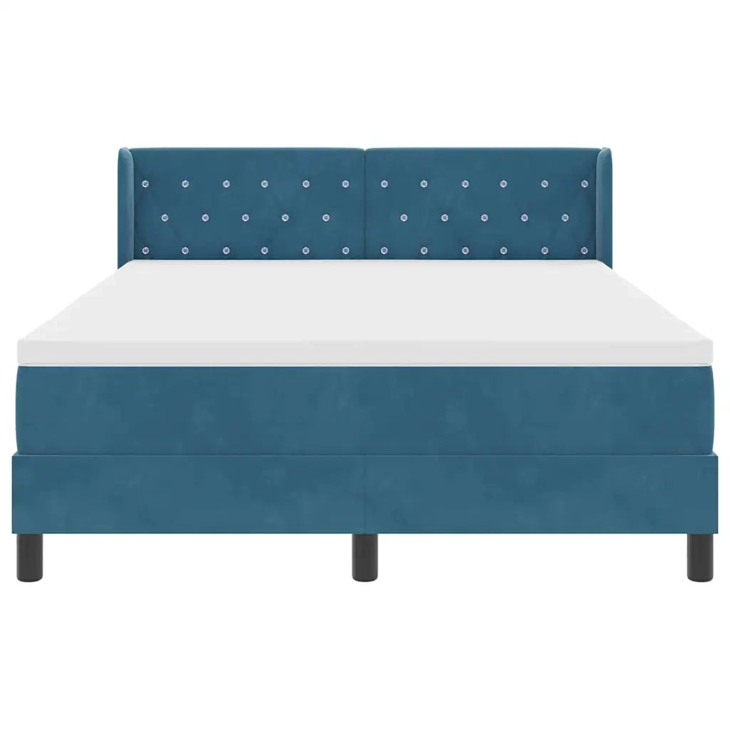 Letto a molle con testiera Blu Scuro 200 x 160 cm Velluto 3341424