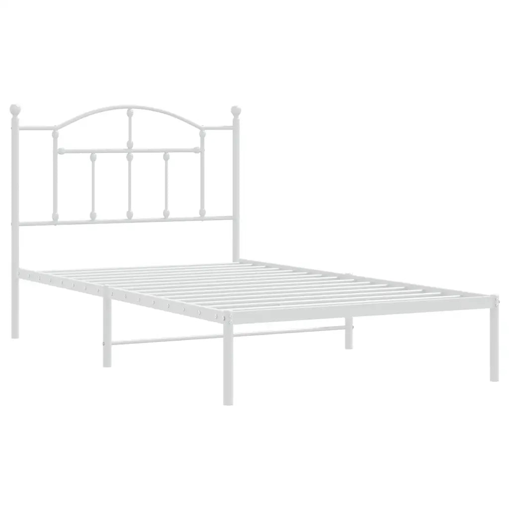 Giroletto con Testiera Metallo Bianco 100x190 cmcod mxl 105744