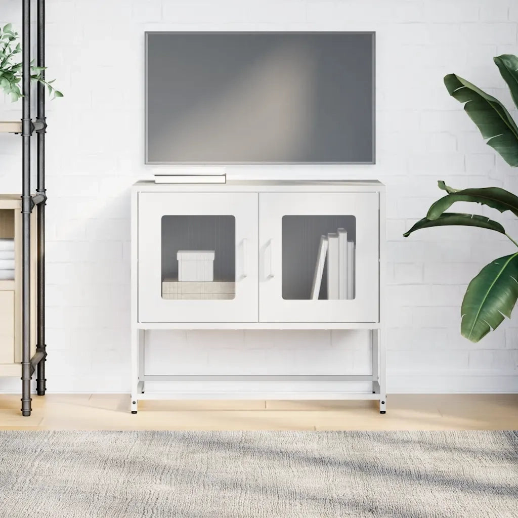 Mobile TV Bianco 68x39x60,5 cm in Acciaio Laminato a Freddo 853337