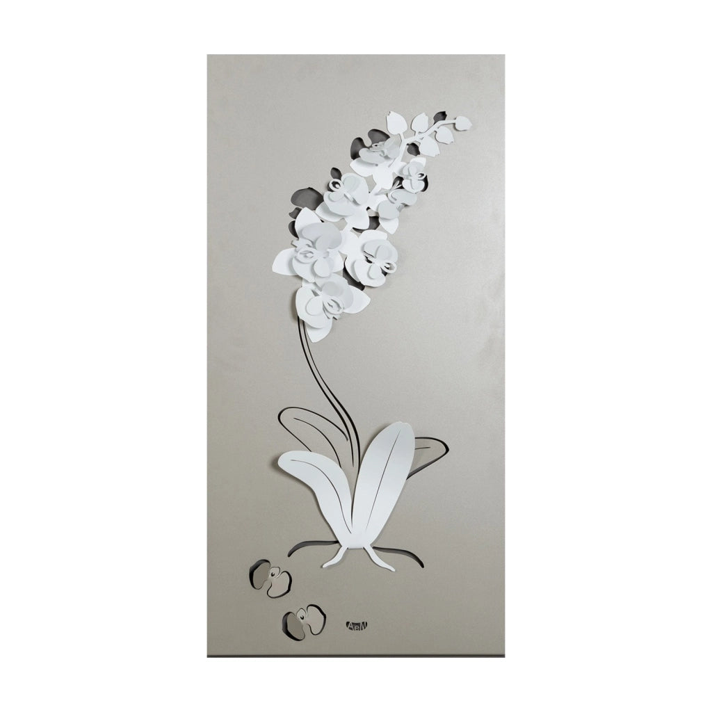 Pannello decorativo moderno Orchidea Sabbia e bianco