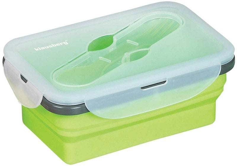 Klausberg KB-7021 Portapranzo pieghevole in silicone con posate