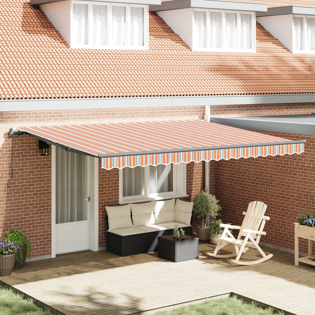 Tenda Retrattile Manuale a Strisce Multicolore 450x300 cm